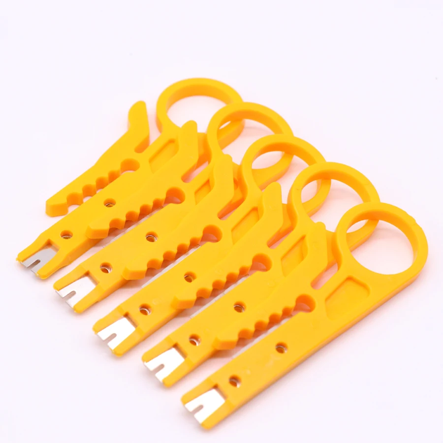 

5PCS/LOT EDC Pliers Yellow Knife Wire Stripper And Cutter Portable Simple Utility Scissor Stripping Wire outdoor Hand Tools