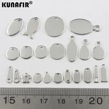 KUNAFIR сталь цветная лазерная гравировка логотип бирки из нержавеющей стали резьба логотип ярлыки для ожерелья 50-500 шт./лот Ювелирная часть