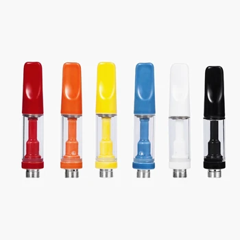 

5pcs/lot Colorful full ceramic CBD Cartridges with Ceramic Coil Glass Tube cbd Oil Atomizer for E Cigarette Preheat battery