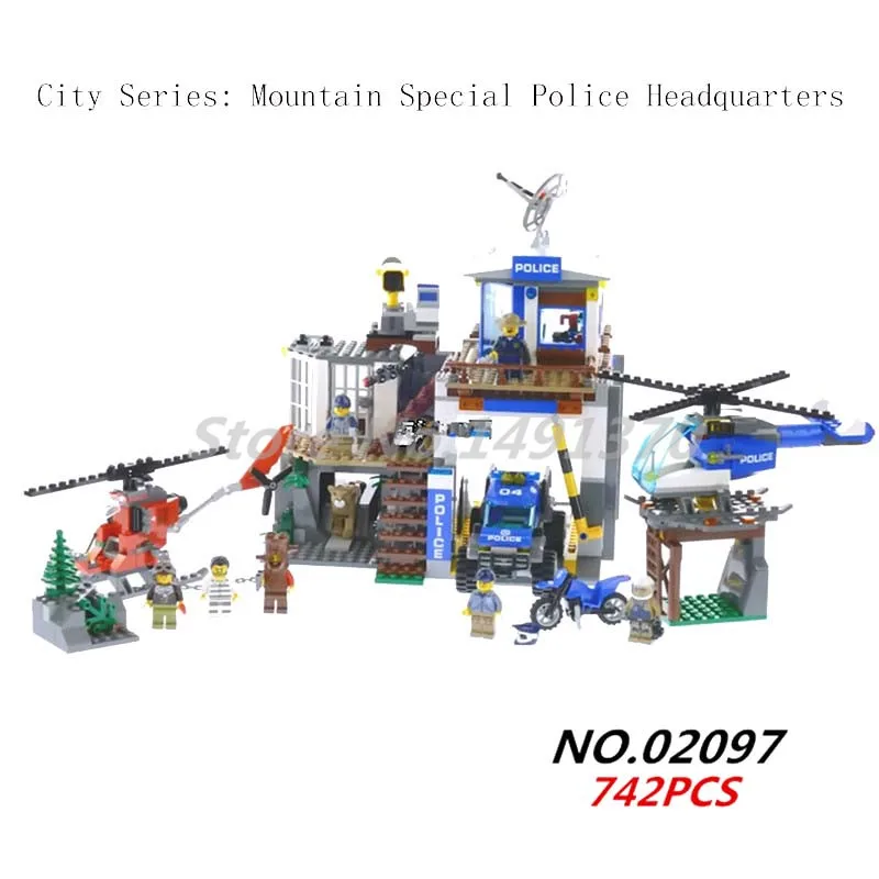 

City Series Building Blocks The Mountain Police Headquater Educational Bricks 60174 Model Toys For Children Gifts