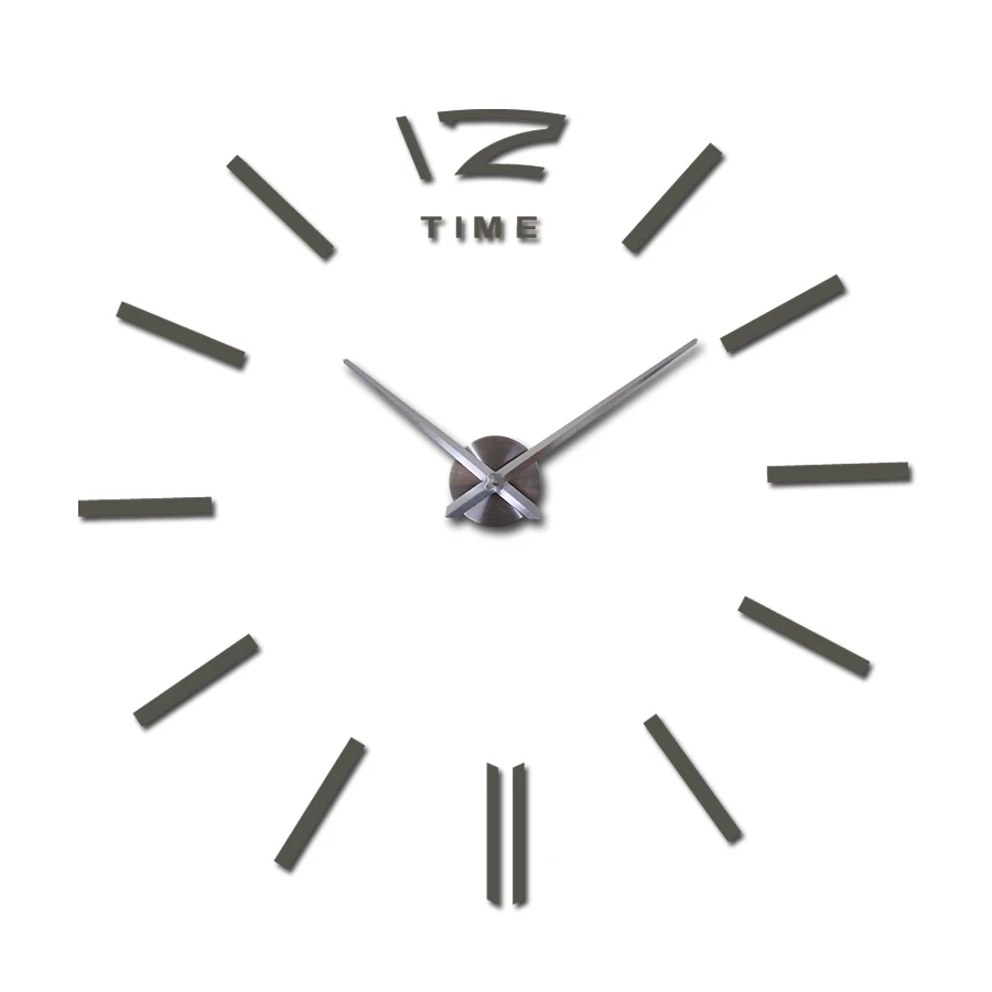 Diy гостиная домашний декор модные часы поступление кварцевые настенные часы 3d настоящие большие настенные часы бросированные зеркальные настенные Стикеры - Цвет: Dark Gray