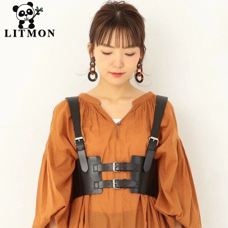 Litmon Garters Sexy Harness Costumes Leather Gothic Garter Belt Body