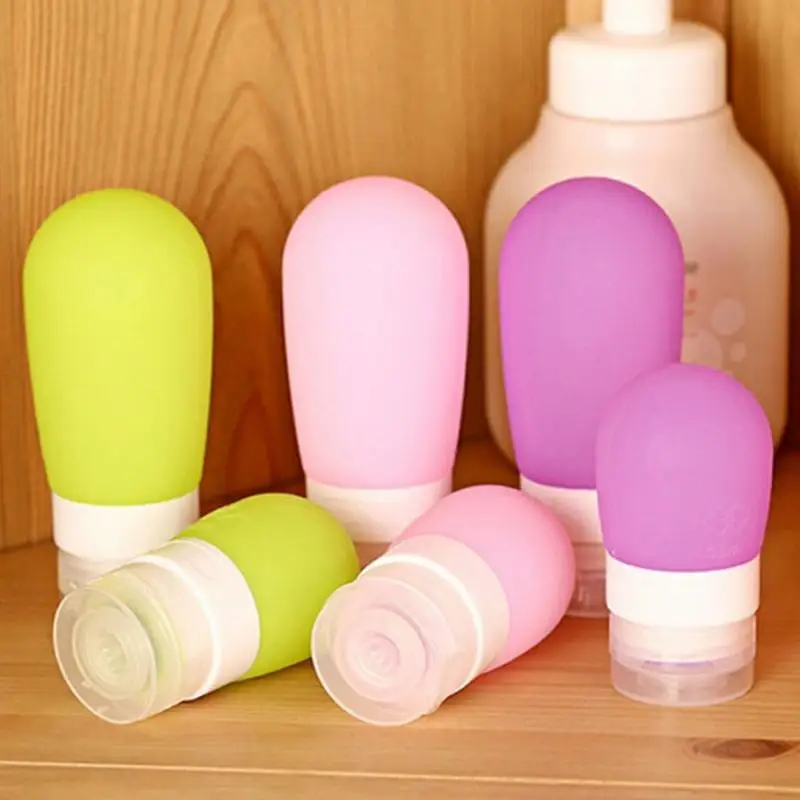 

38ML 80ML Silicone Press Bottle Makeup Refillable Bottles Traveling Packing for Lotion Shampoo Shower Gel