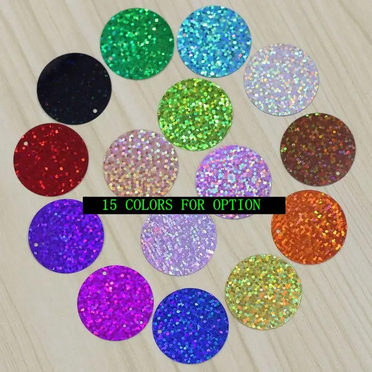 

280 pcs/lot 30mm Large Size Flat Side Drilling Round Sequins for Crafts Sewing Diy With 15 colors for option