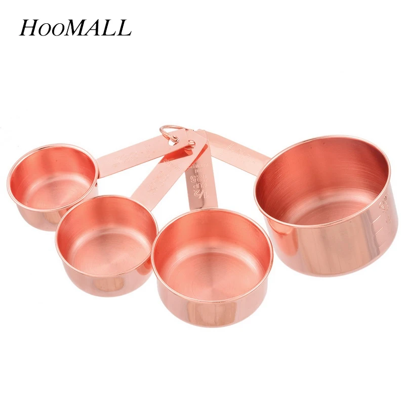 

Hoomall 4PCs Royal Rose Gold Color Measuring Spoon Set Kitchen Measuring Cup Tools For Baking Coffee Sugar Kitchen Accessories