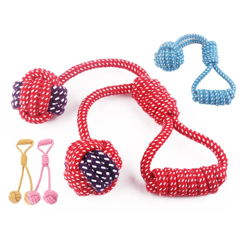 Durable Pet Dog Woven Knot Toys Teeth Cleaning Pet Chew Teething Ball