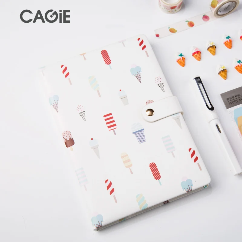 

A5 PU Leather Cover Planner Notebook Fresh Pink Strawberry Diary Book Exercise Composition Binding Note Notepad Gift Stationery