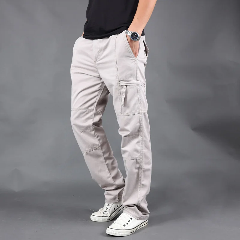 Spring men's casual pants men's trousers overalls multi-pocket men's trend loose straight pants men's pants with pants 5 colors Spring men's casual pants men's trousers overalls multi-pocket men's trend loose straight pants men's pants with pants 5 colors