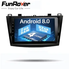 Автомобильный dvd-плеер Funrover 2 din Android 8,0 для Mazda 3 Axela 2010 2012 2013 Авторадио gps навигация автомобильный мультимедийный плеер 9 дюймов