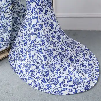Poems Songs 2019 China evening dress blue flower elegant party dress mermaid dress evening gown robe longue soiree