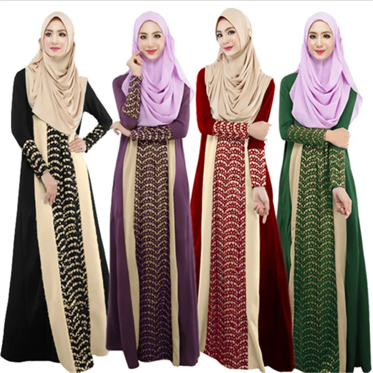 M L XL Muslim women dress Latest Design Appliques Adult New Sale