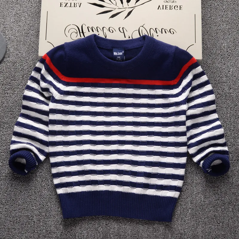 

striped boys girls pullover cotton kids sweaters baby toddler knitted wear children's autumn spring clothing