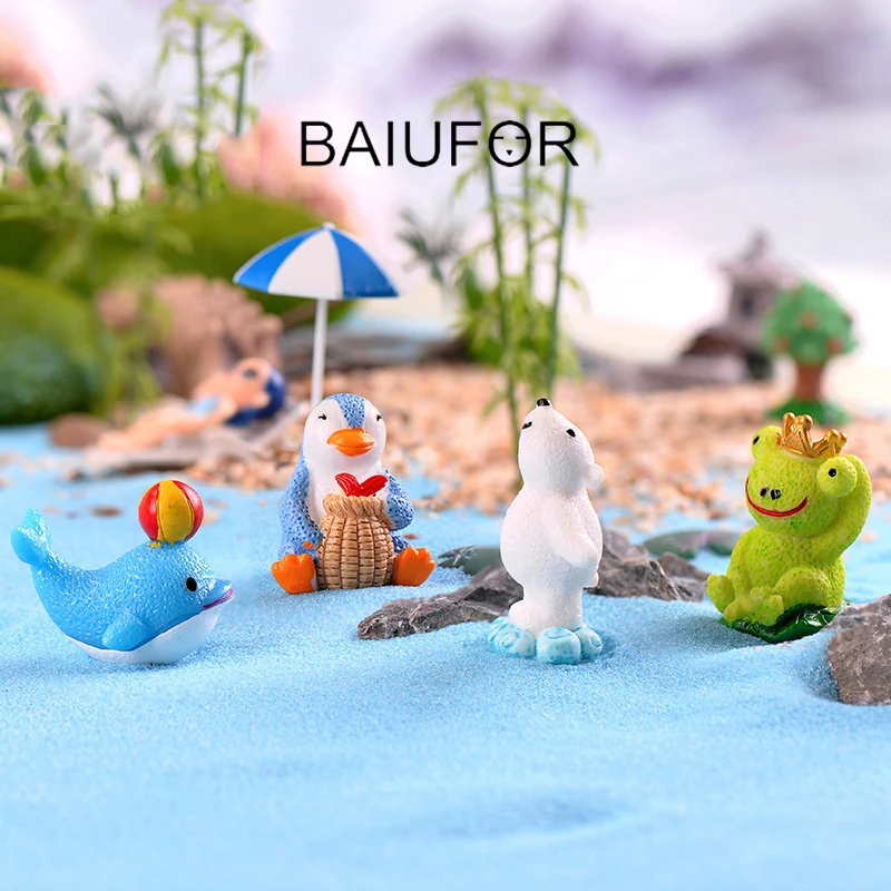 BAIUFOR миниатюрные Мультяшные Озорные животные 2 статуэтки для террариума Феи сад