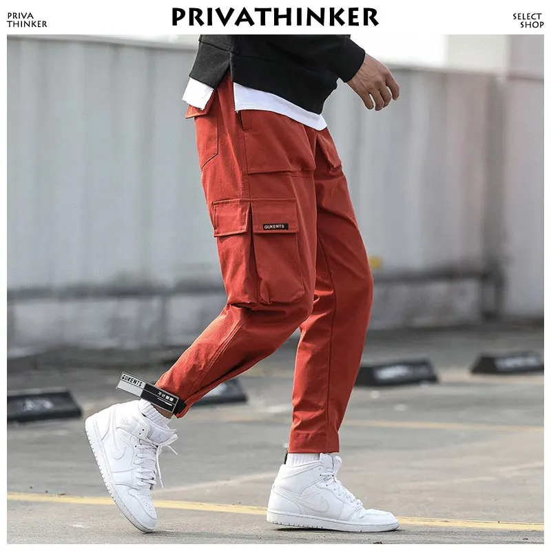 Privathinker для мужчин ножной длина штаны карго 2018 s японский уличная мотобрюки