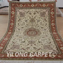 Yilong 6'x9' Восточный ковёр из смешанной шерсти ручной работы Изысканный современный шерстяной ковер(1407