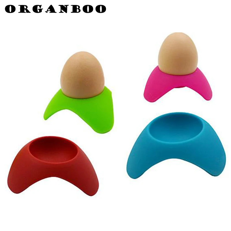 

ORGANBOO 1PC Silicone Egg Cup Holder High Temperature Egg Shelf Kitchen Gadgets Colorful