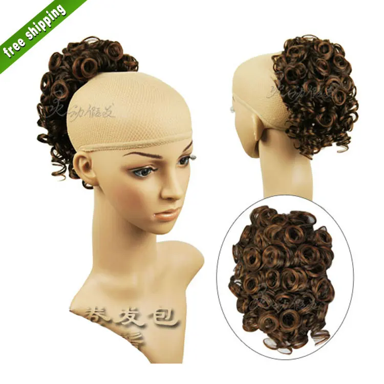 Promotion sales New Women curly bun hairpiece Synthetic Fashion High