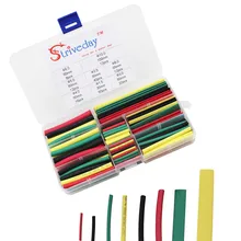 180Pcs 1.5MM 2.5MM 3MM 4MM 5MM 6MM 8MM 10MM Assortment Ratio 2:1 Polyolefin Heat Shrink Tube Tubing Sleeving Wrap Wire Cable Kit 8meter lot heat shrink tubing tube black color 1mm 1 5mm 2mm 3mm 4mm 5mm 8mm 10mm 2 1 electrical insulation car cable kit