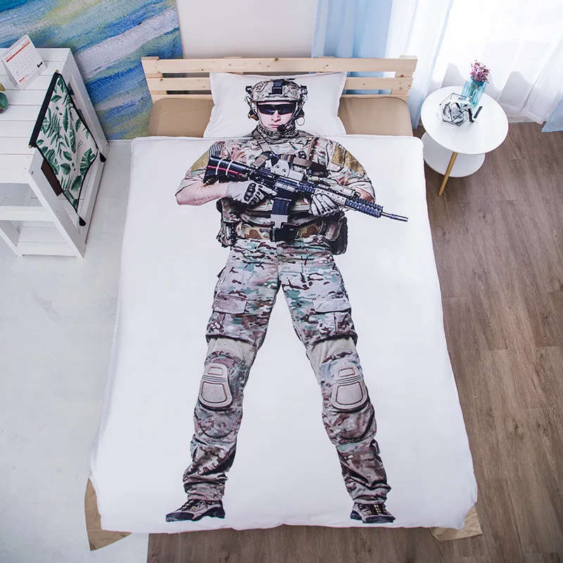 

Bedding Set sanding Special forces muscle men boxers astronauts Weird twin 3pcs soft Duvet Cover Sets Bed Sheet Set Pillowcase