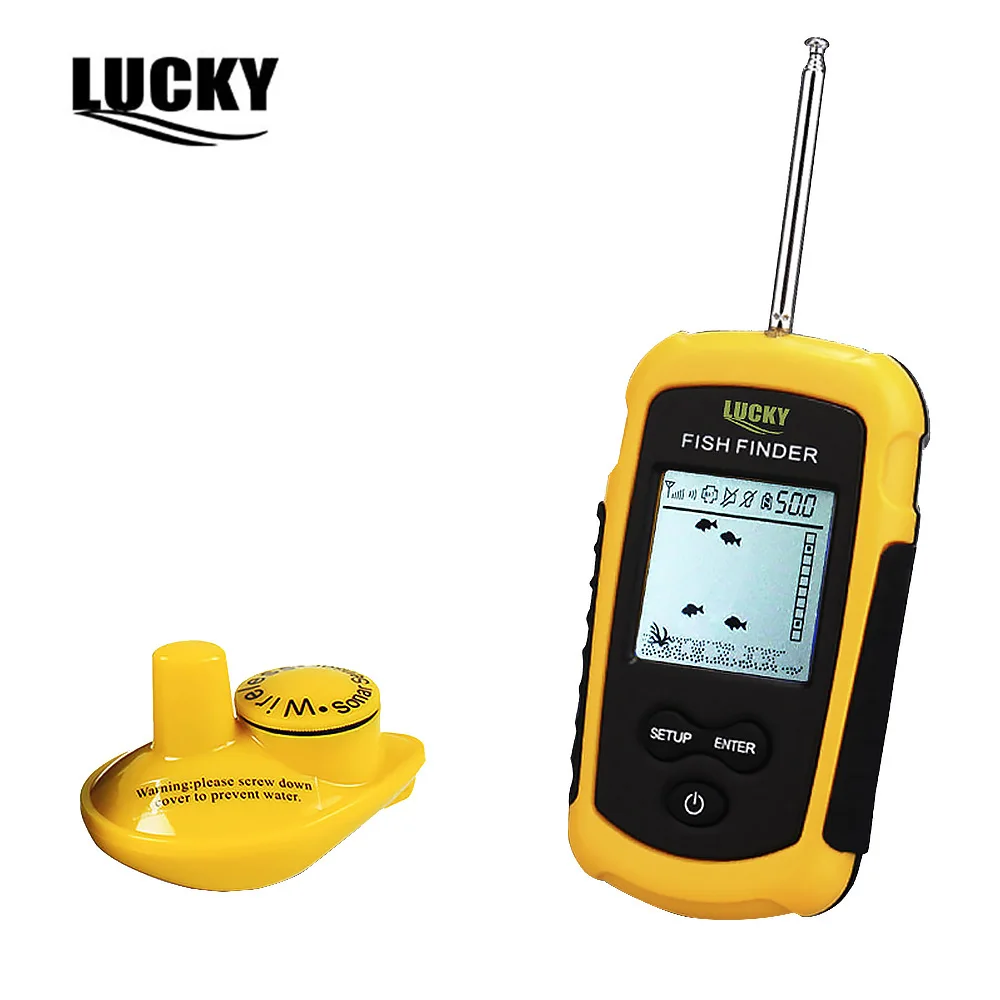 

LUCKY FFW1108-1 120m Wireless Fish Finder Sonar Sensor Transducer Echo Sounder Alarm Detector For Fishing 125kHz Fish Finders