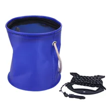 Открытый Портативный EVA холст ведро Складное ведро Портативный Кемпинг Туризм рыболовные снасти хранения инструментов Оранжевый диаметр 18 см 7 дюймов