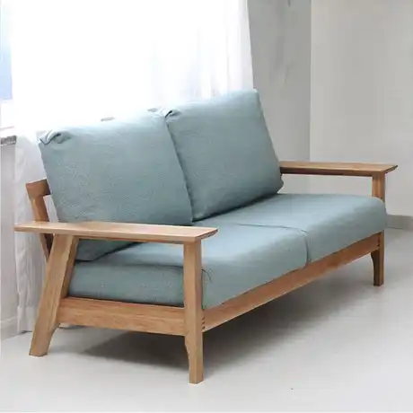 Living Room Sofas Couches For Furniture Home Solid Wood Oak Sofa Bed Minimalist Recliner Lounge Chair New