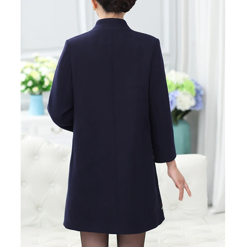 2019 winter woolen coat in the long section of embroidered single-breasted cotton coat women's woolen coat l103