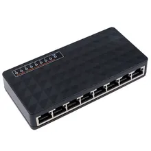 Горячая Распродажа камер Мгновенной Печати Mini 8 Порты и разъёмы быстрому включению 10/100 Мбит/с сетевой коммутатор концентратор Fast Ethernet LAN Ethernet сетевой Настольный коммутаторы адаптер