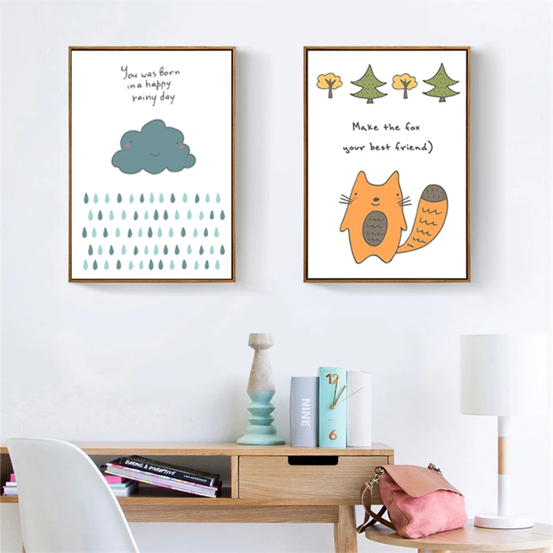 Nordic-Watercolor-Boat-Fish-Ocean-Cartoon-Animal-Whale-Cat-Canvas-Painting-Scandinavian-Wall-Picture-Kid-Room (2)