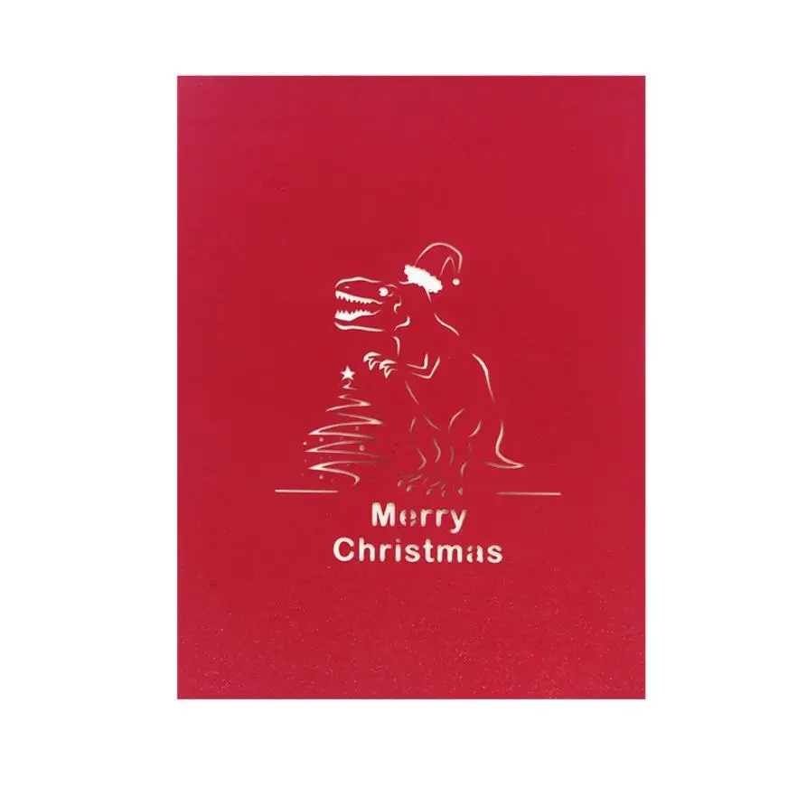  10pcs Cap Dinosaur Handmade Kirigami Origami 3D Pop UP Greeting Invitation card For Wedding Birthda - 33034938554
