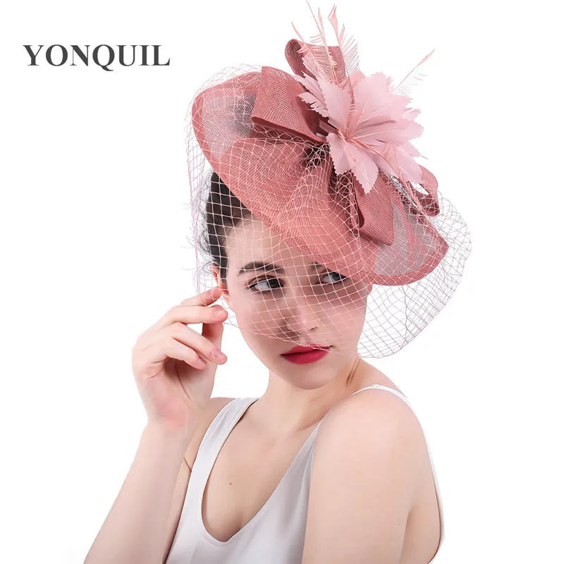 

Charming Bridal millinery wedding hair fascinators hat veils feather flower hair clips women party married race headwear SYF310