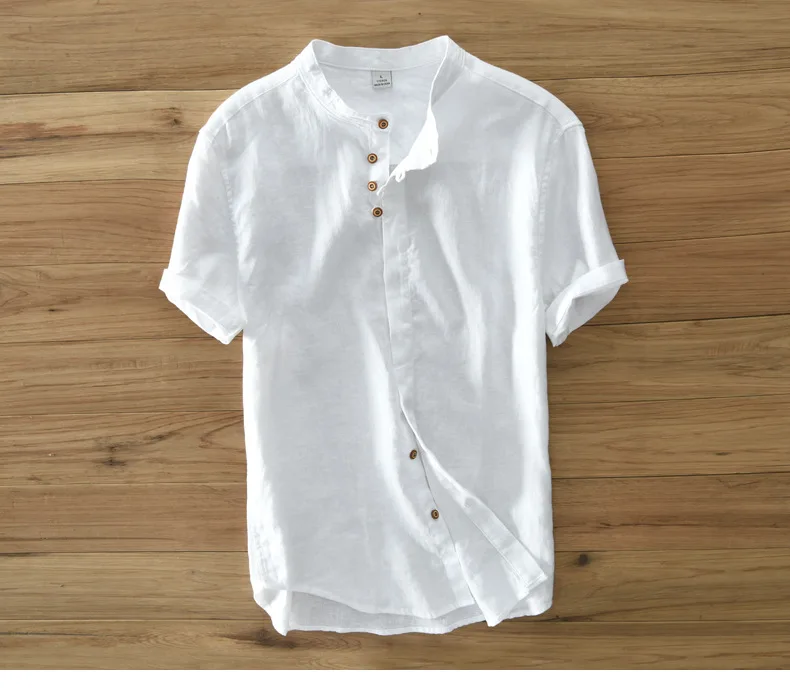 2019 летние шорты рукавом для мужчин хлопок льняная рубашка тонкий срез рубашки домашние муж. плюс размеры M-3XL