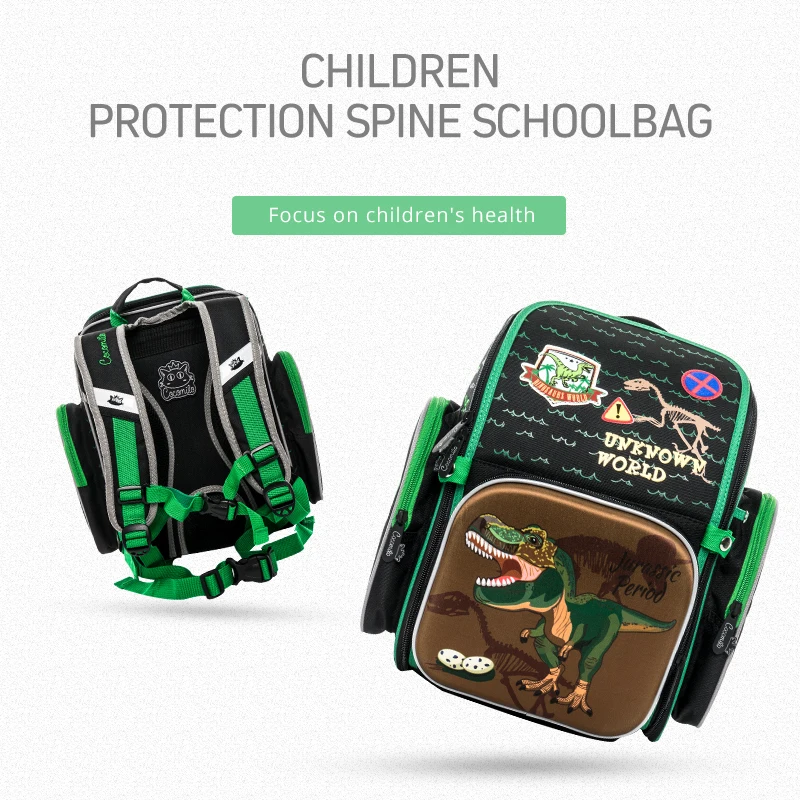 Cocomilo, мультяшный ортопедический школьный рюкзак для мальчиков и девочек, с рисунком динозавра, школьная сумка, рюкзаки, Mochila Infantil, класс 1-5