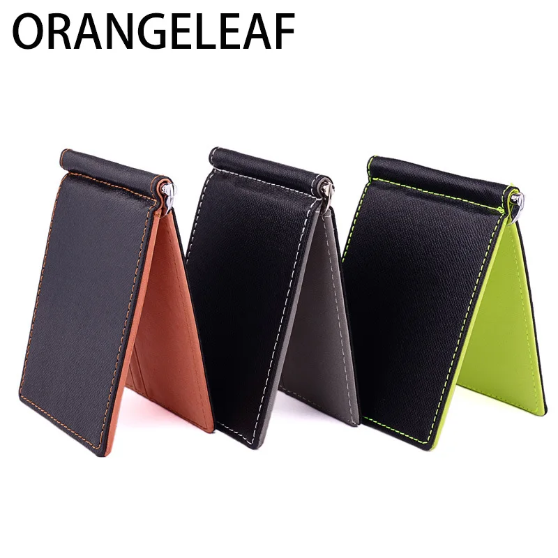 

Leather Men Money Leather Clip Wallet Solid Male Purses With Designer I Clip Cash Holder Card Cases Dollar Package