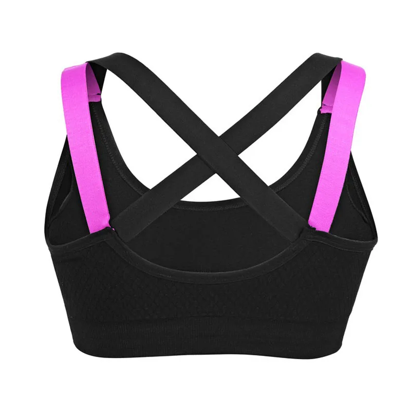 VEQKING Sport Shirt Women Running Sport Bra Stitching Color Quick Dry Fitness T-shirt Gym Shirt Yoga Sports Bra Top for Women