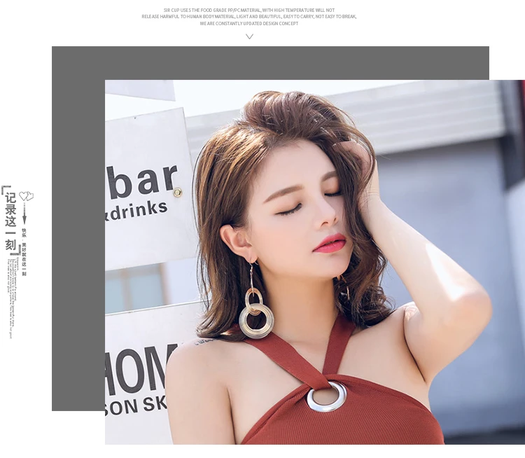 

Exaggerated Retro Geometric Multi-layered Earrings Metal Circle Earrings Women's Network Red Personalized Night Club Earrings