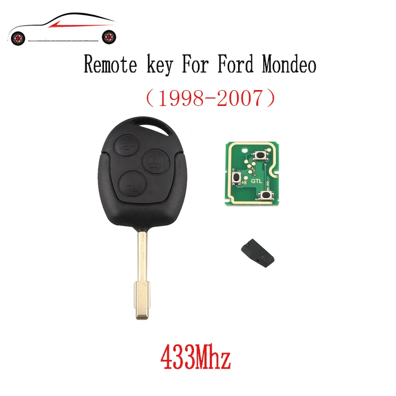 

GORBIN 433Mhz Remote key For Ford Fusion Focus Mondeo Fiesta Galaxy 1997-2008 Original keys 4D60 4D63 or No Chip optional