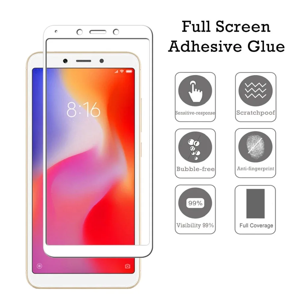 9H 2.5D полное клеевое покрытие для Xiaomi Redmi 6 6A Pro A2 закаленное стекло Защита экрана Note