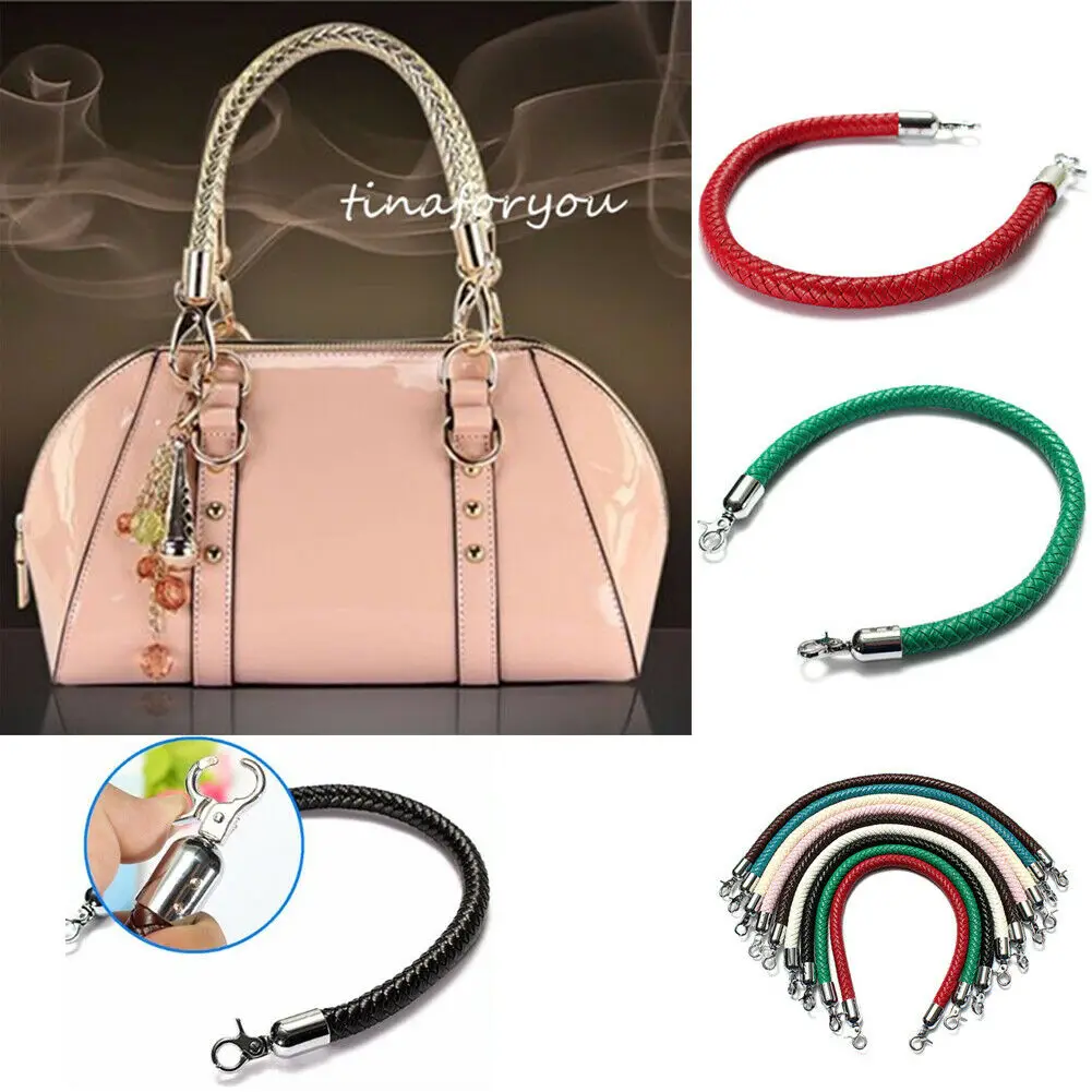 

DIY Leather Braided Purse Handle Shoulder Bags Belt Replacement Handbag Strap 8-color