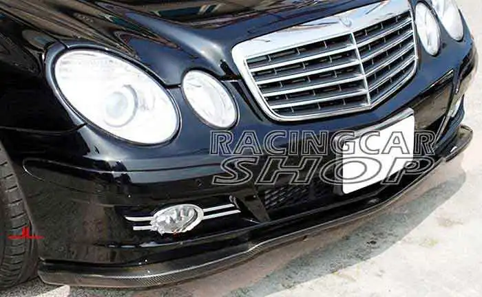 Real CARBON FIBER Front Bumper Lip Spoiler for Mercedes Benz E-Class W211 E320 E350 E550 2007-2009