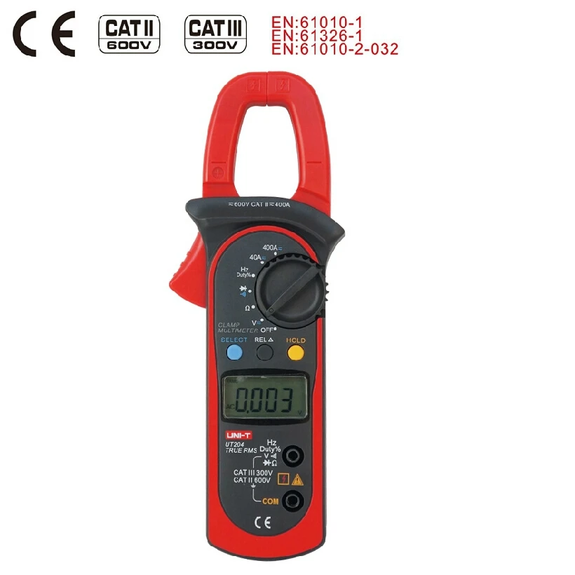 ФОТО UNI-T UT204A digital clamp multimeters auto range temperature AC DC current clamp meter uni t UT 204A ammeter voltmeter