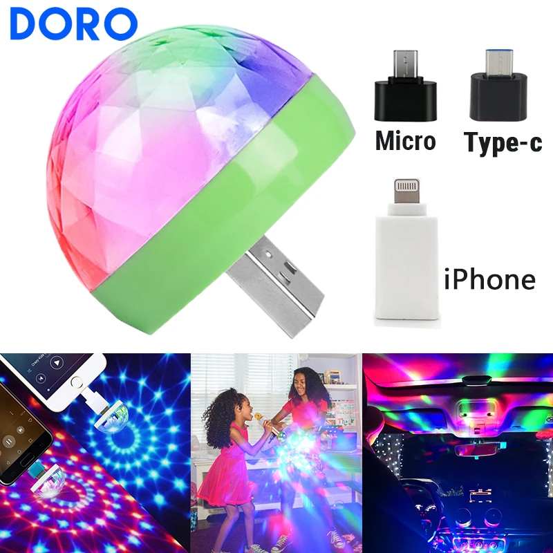 USB DC 5V Red Green Blue colorful stage light dj disco music control holiday light family party light decorative Christmas light