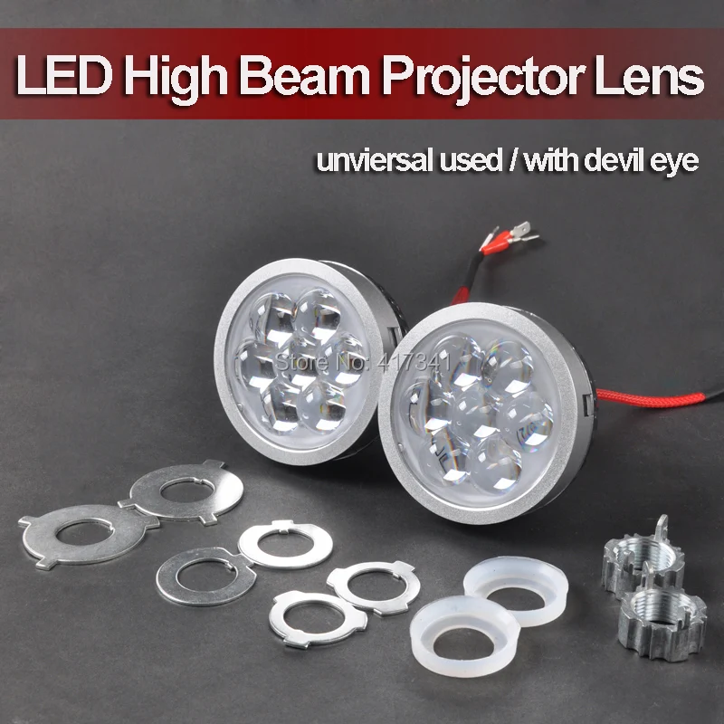 

Universal 17.6W*2 LED High Beam Far Shooting 2.5" Single Beam Projector Lens with Led Devil Eye for Headlight H7 9005/9006 etc