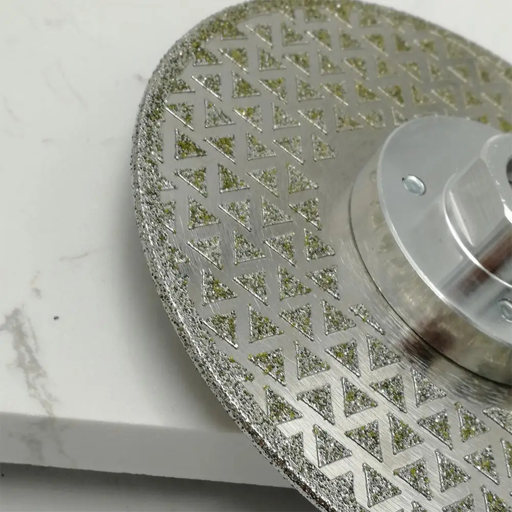 4.5 inch Both side coated with triangle spots diamond disc 115mm Electroplated diamond cutting & grinding blade M14 Thread