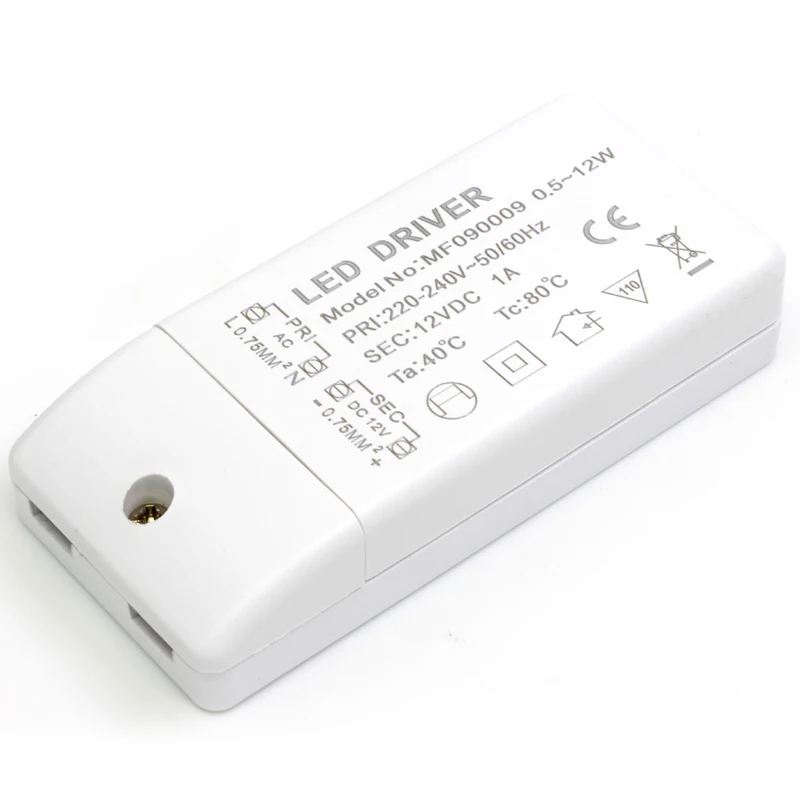 

12W DC12V 1A Lighting Transformers Constant voltage LED Driver Power Adapter for LED Panel Light Downlight led lamp Anti-fire PC
