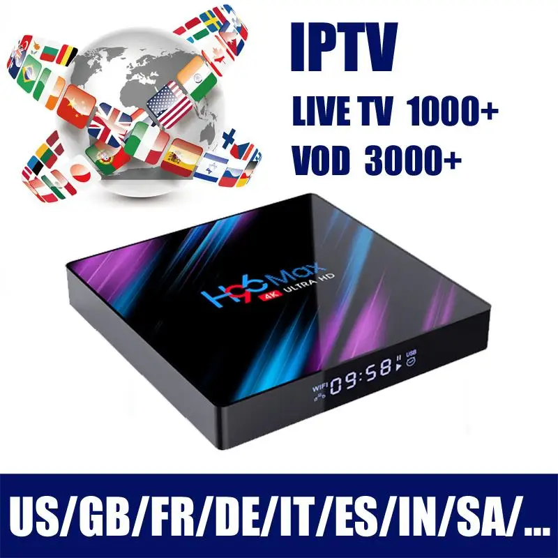 

H96 Free Iptv No Yearly Fee Arabic Iptv Box with Subscription Italia Europe French German 900+ Channels Box Ip Tv Android 9.0