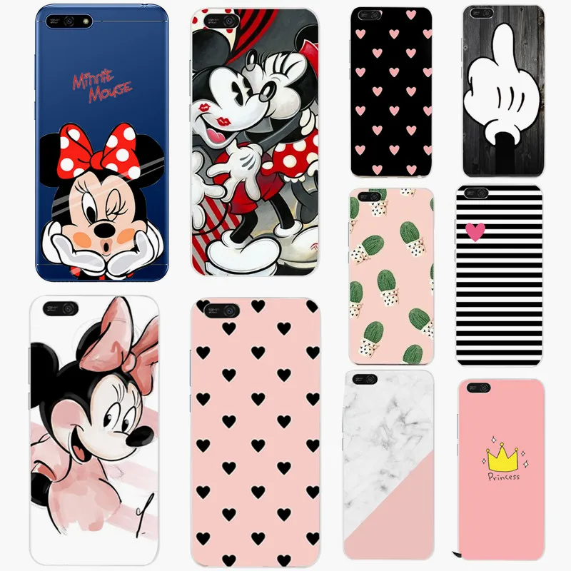 

Love Heart Minnie Phone cases for Huawei Honor 7a on Honor 7A Pro Soft TPU for Huawei P20 Lite Mate 20 P10 Lite Silicone Case