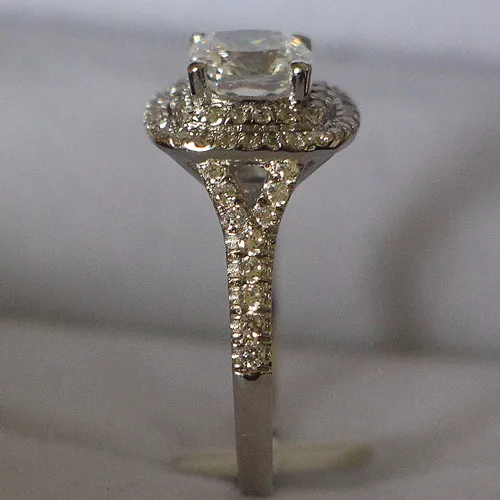 Florid Gift for Love 2Ct Cushion Cut Engagement Ring Genuine 925