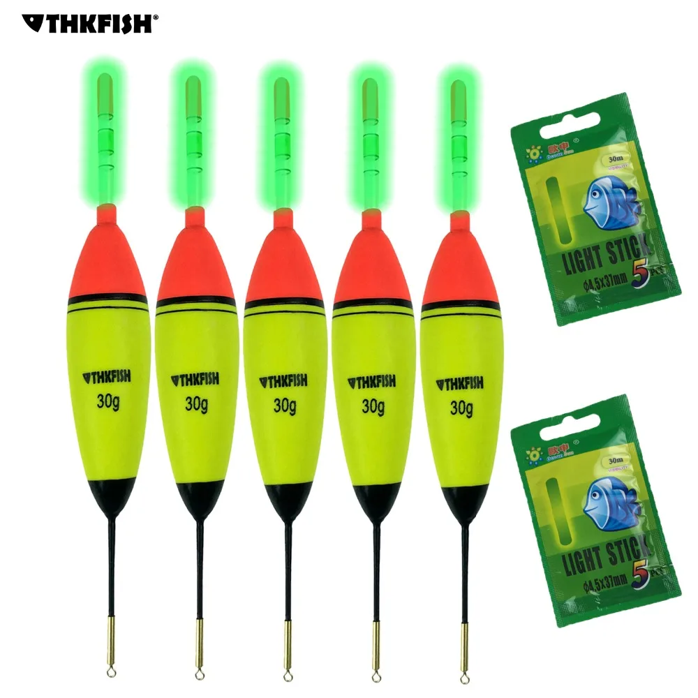 THKFISH 5 قطعة إيفا رغوة الصيد يطفو 10g 20g 30g + 10 قطعة توهج العصي طويل العمودي مضيئة ليلة الإضاءة الصيد تعويم Bobbers THKFISH 5 قطعة إيفا رغوة الصيد يطفو 10g 20g 30g + 10 قطعة توهج العصي طويل العمودي مضيئة ليلة الإضاءة الصيد تعويم Bobbers