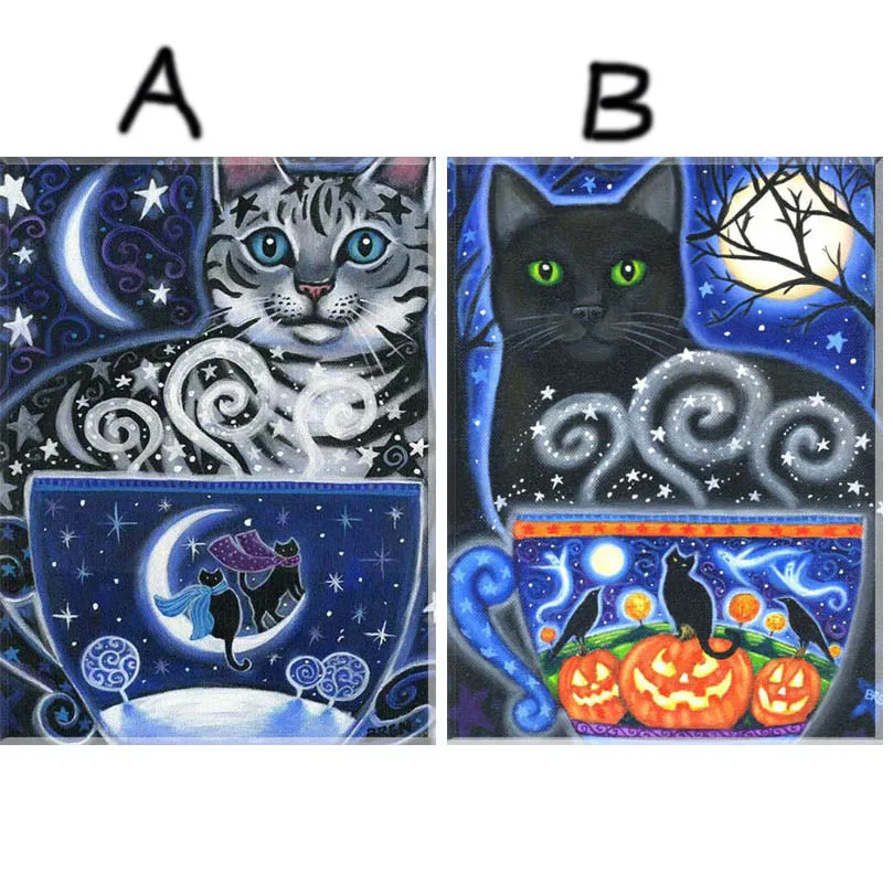 

100% Full Resin Square 5D paste Diamond Painting needlework Craft Embroidery Diamond mosaic Coffee cup cat HL881